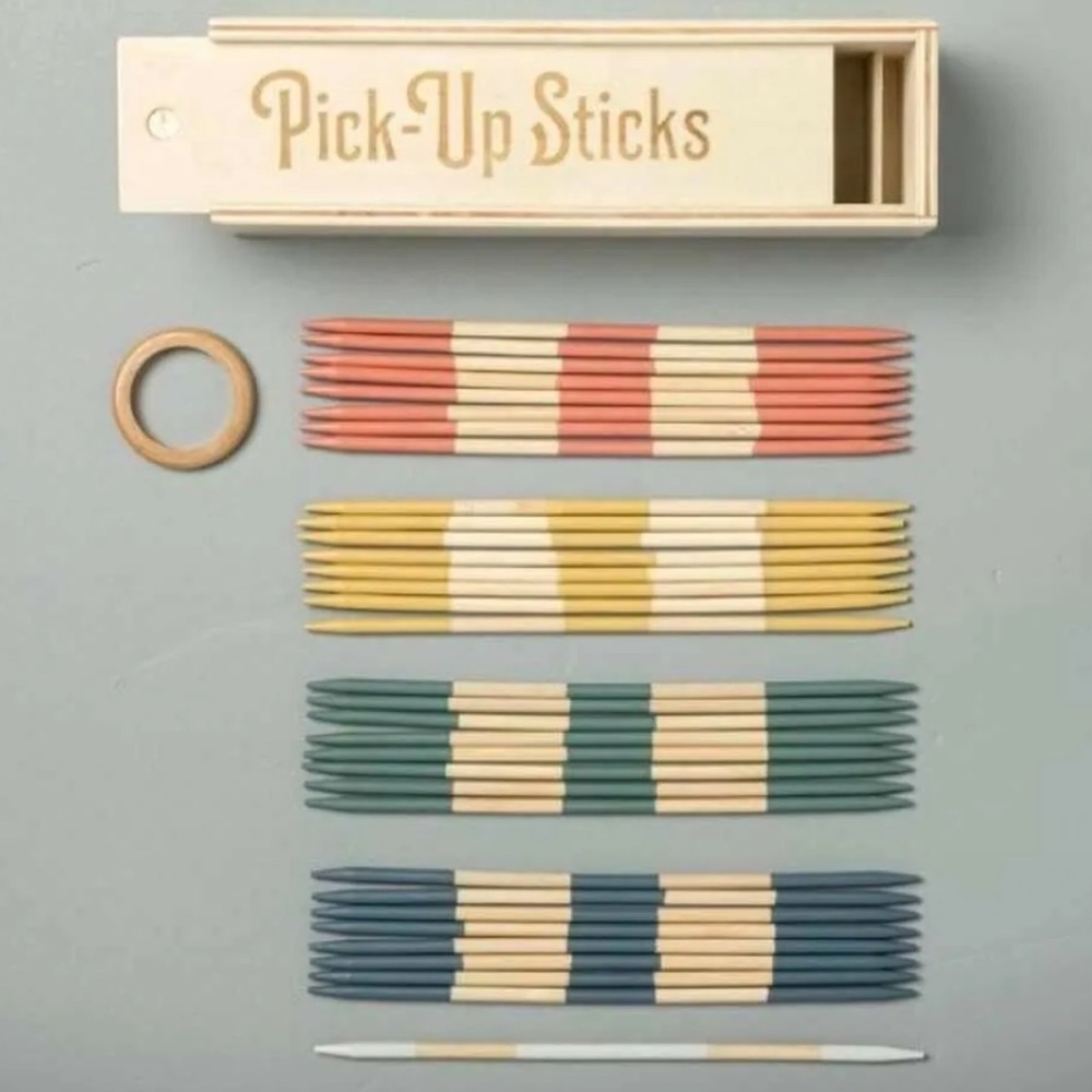 Hearth & Hand Pick-Up Sticks Game in Wooden Storage Box
